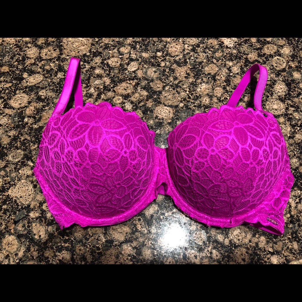 New Fuchsia Floral Lace PINK Bra